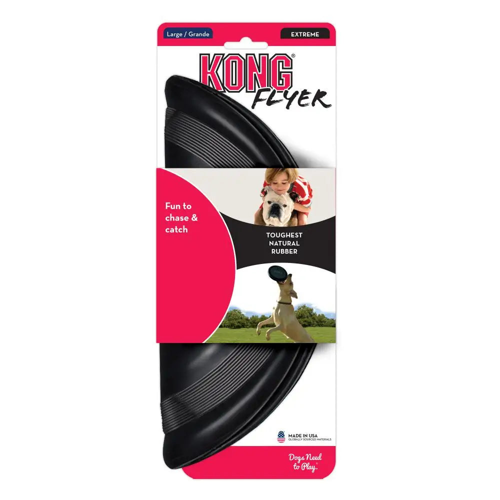 KONG Extreme Flyer Dog Toy – Durable Rubber Flying Disc for Fetch