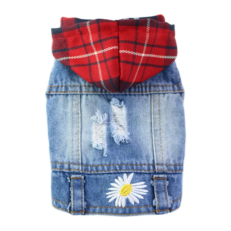 Denim Dog Vest Jacket – Lightweight All-Season Coat for Small Dogs
