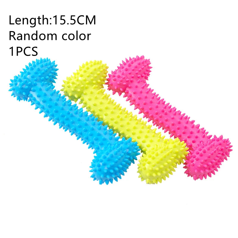 Rubber Bone Molar Toy – Interactive Teeth Cleaning for Puppies & Teething Relief