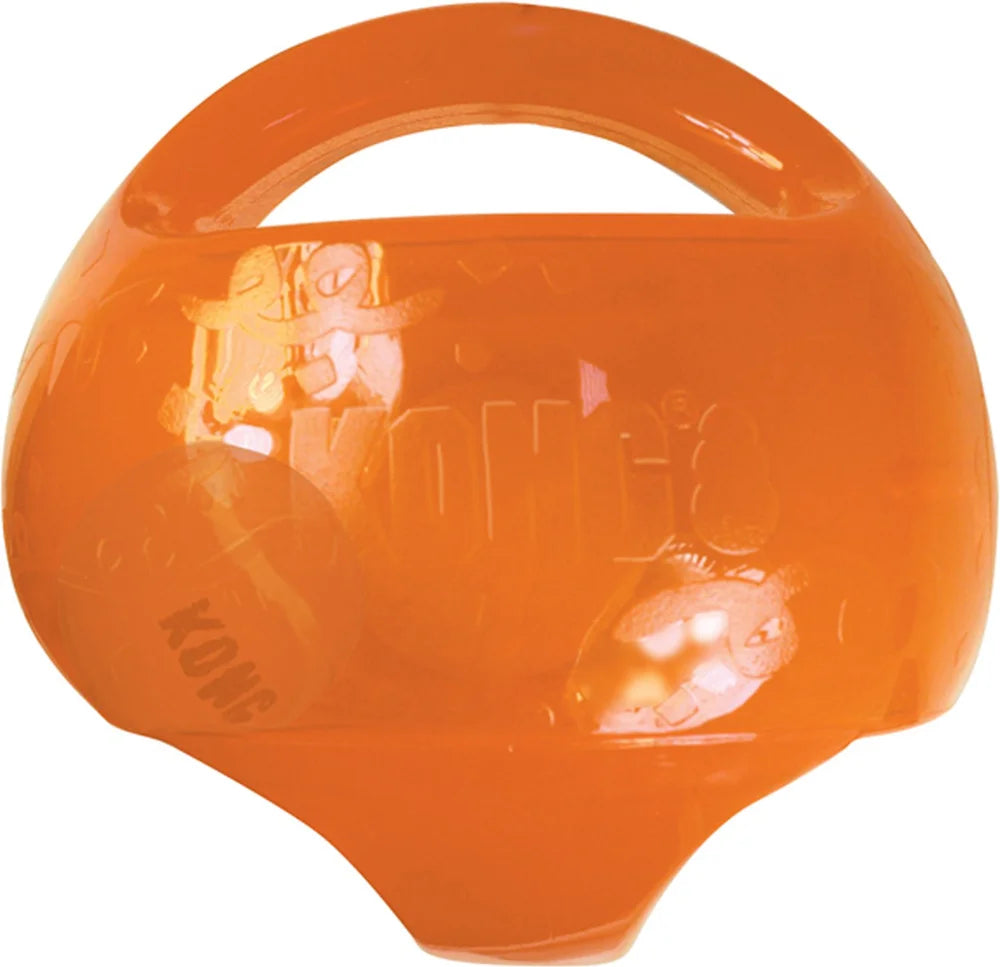 KONG Jumbler Dog Toy – Interactive Squeaky Ball with Handle (M/L)