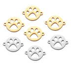 Paw Print & Bone Charm Pendants – Stainless Steel DIY Set (5 Pcs Gold)