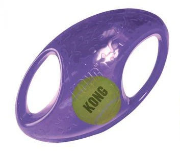 KONG Jumbler Ball Football Dog Toy M/L – Squeaky Fetch