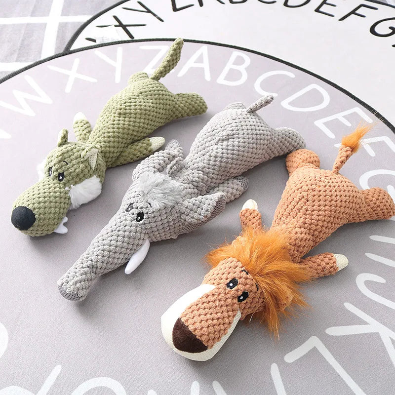 Cartoon Puppy Plush Dog Toy – Squeaky for Small Dogs