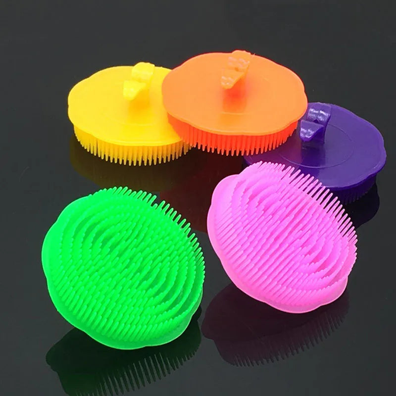 Round Pet Bath Brush – Colorful Grooming & Massage Comb