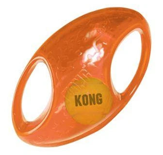 KONG Jumbler Ball Football Dog Toy M/L – Squeaky Fetch