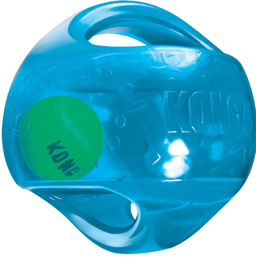 KONG Jumbler Dog Toy – Interactive Squeaky Ball with Handle (M/L)