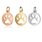 Paw Print & Bone Charm Pendants – Stainless Steel DIY Set (5 Pcs Gold)