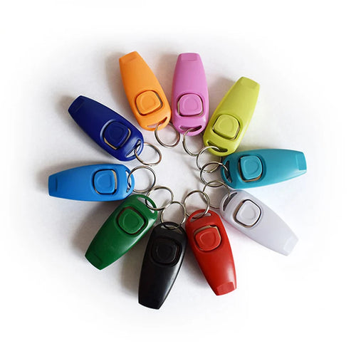 2-in-1 Dog Training Clicker & Whistle – Pet Behavior Training Tool with Keyring