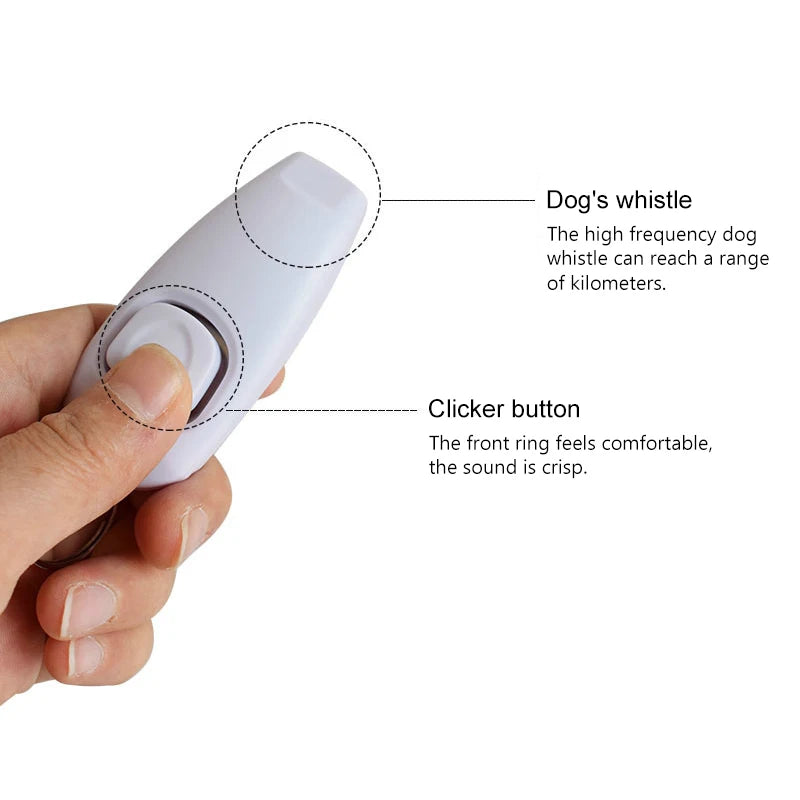 2-in-1 Dog Training Clicker & Whistle – Pet Behavior Training Tool with Keyring