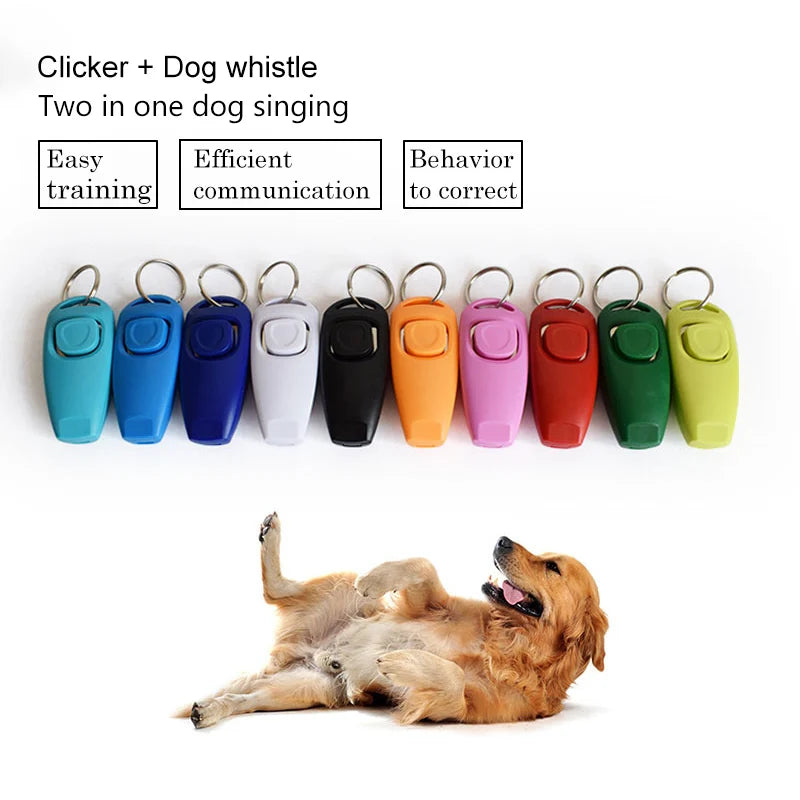 2-in-1 Dog Training Clicker & Whistle – Pet Behavior Training Tool with Keyring