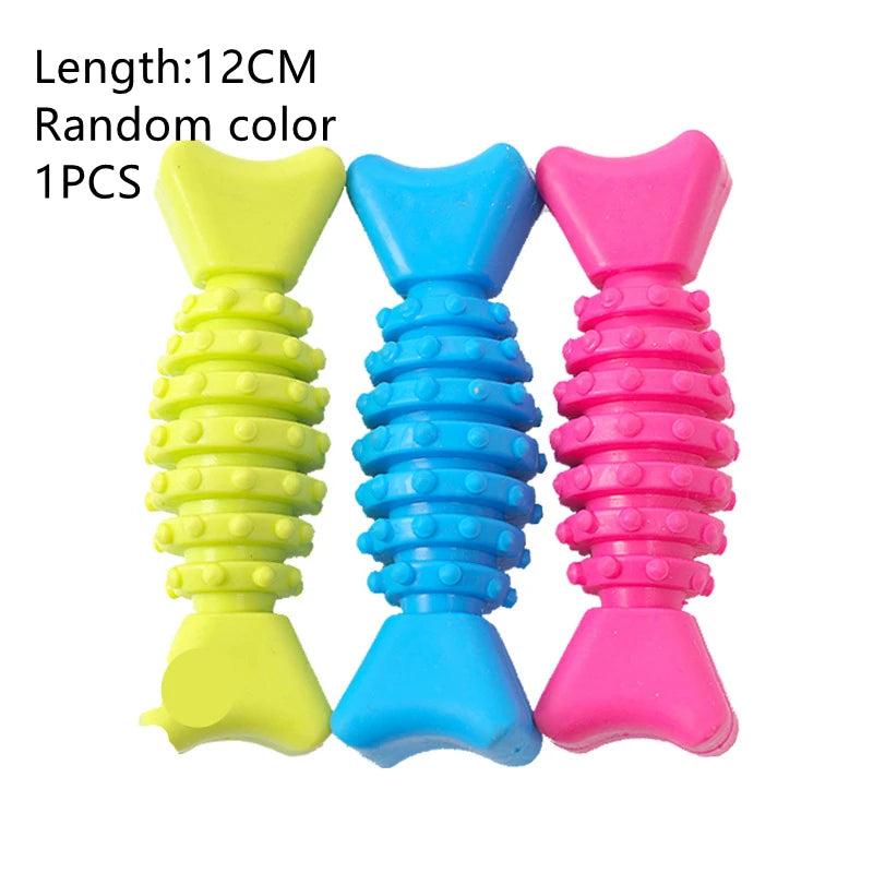 Rubber Bone Molar Toy – Interactive Teeth Cleaning for Puppies & Teething Relief
