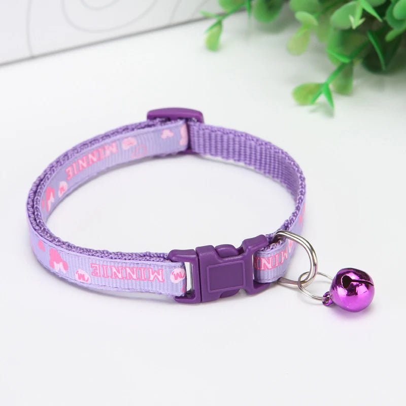 Adjustable Nylon Pet Collar with Bell – 19–32 cm Quick-Release Safety Collar for Dogs