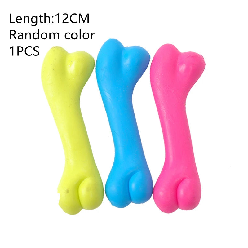 Rubber Bone Molar Toy – Interactive Teeth Cleaning for Puppies & Teething Relief