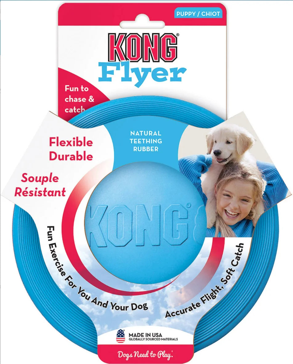 KONG Puppy Flyer Dog Toy – Soft Rubber Flying Disc for Puppies
