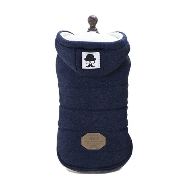 Brother Dog Cotton Winter Hooded Jacket – Warm Coat for Small Dogs