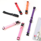 Solid Color Nylon Dog Collar – Adjustable Breakaway XS–XL