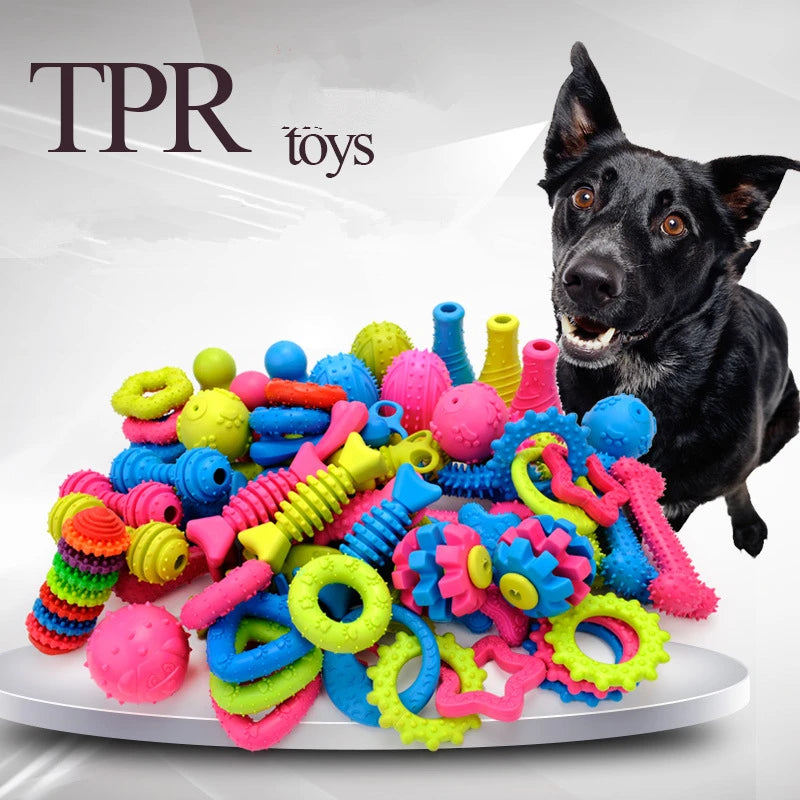 Rubber Bone Molar Toy – Interactive Teeth Cleaning for Puppies & Teething Relief