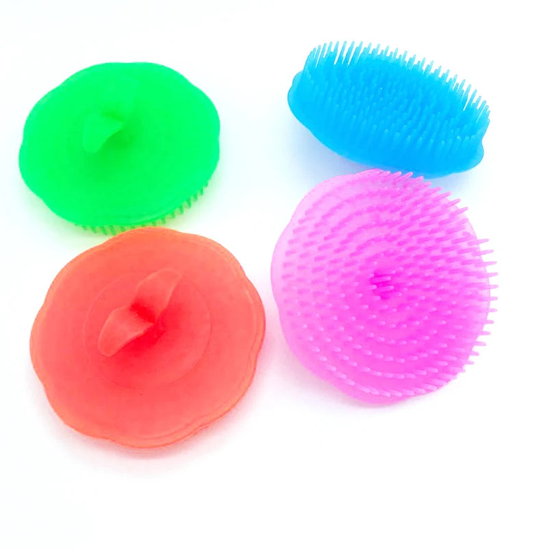Round Pet Bath Brush – Colorful Grooming & Massage Comb