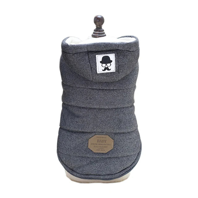 Brother Dog Cotton Winter Hooded Jacket – Warm Coat for Small Dogs