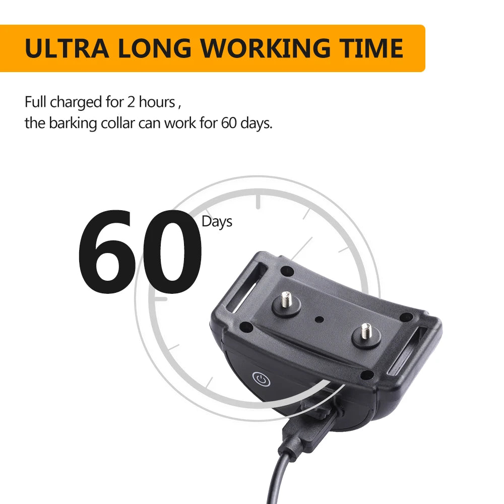 PaiPaitek PD259B Anti Bark Collar – 60 Day Rechargeable Waterproof