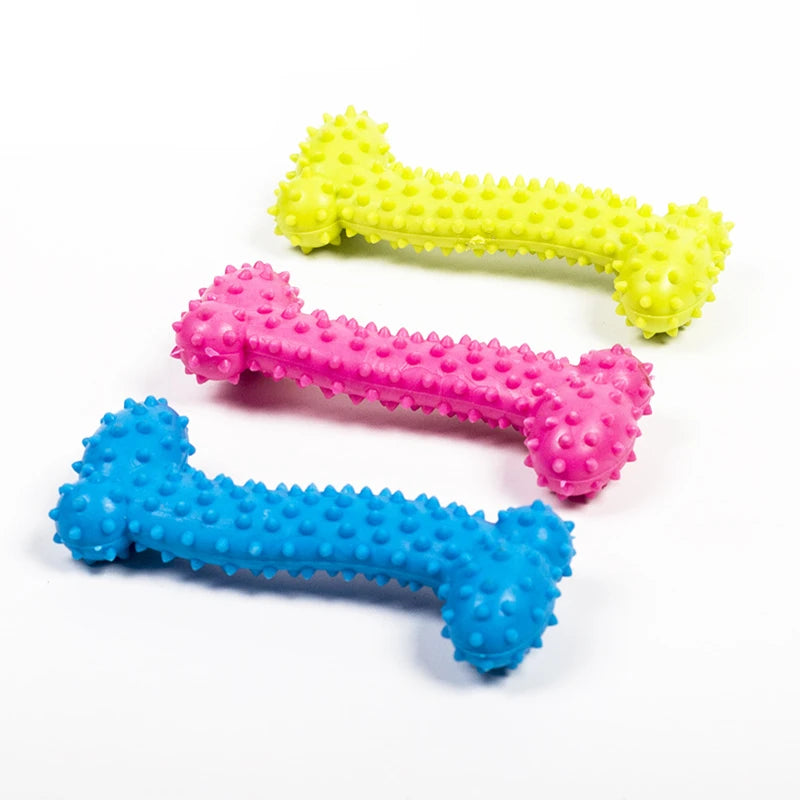 Rubber Bone Molar Toy – Interactive Teeth Cleaning for Puppies & Teething Relief