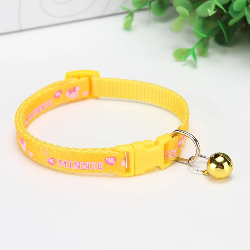 Adjustable Nylon Pet Collar with Bell – 19–32 cm Quick-Release Safety Collar for Dogs
