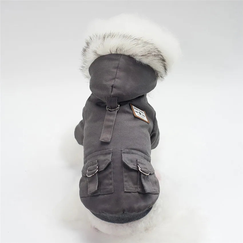 Brother Dog Cotton Winter Hooded Jacket – Warm Coat for Small Dogs