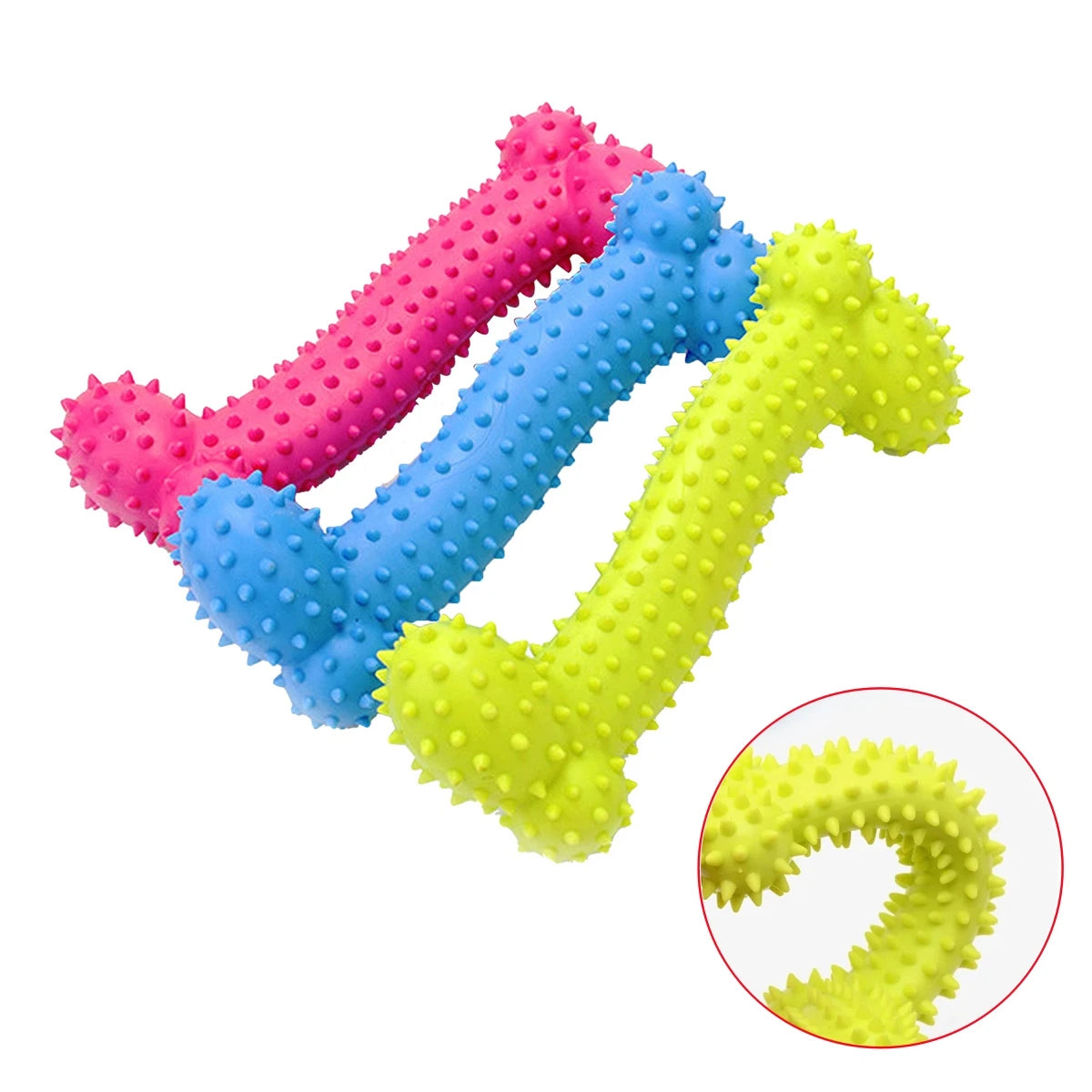 Rubber Bone Shape Chew Toy - 2 Sizes for Dogs | Durable & Dental-Friendly