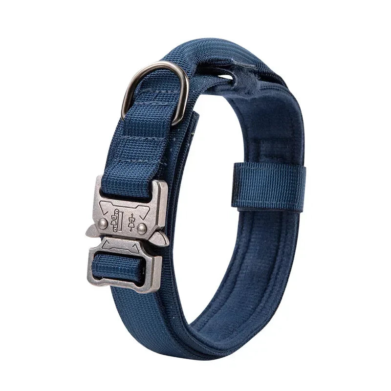 Tactical Dog Collar with Quick Release – Padded Nylon Training Collar