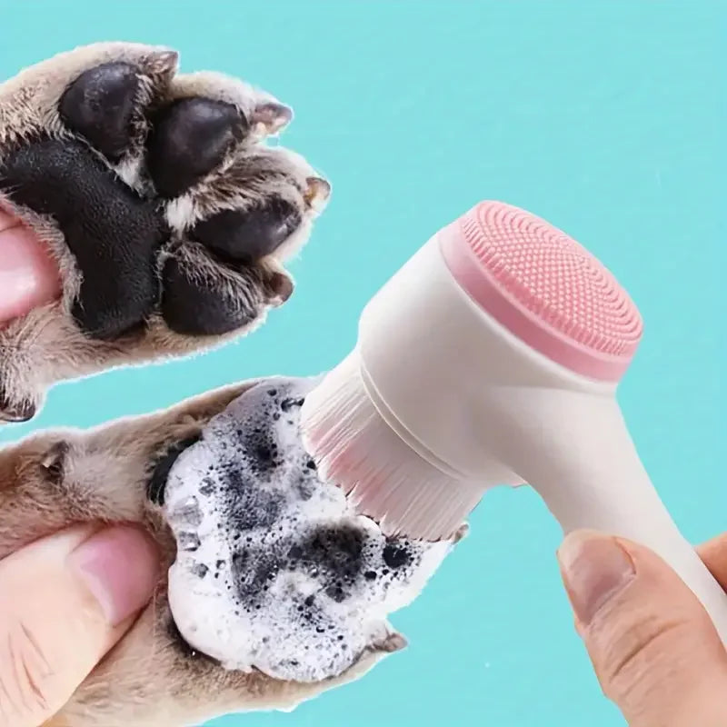 Silicone Dog Paw Cleaner & Massage Brush - Muddy Paw Scrubber in Pink