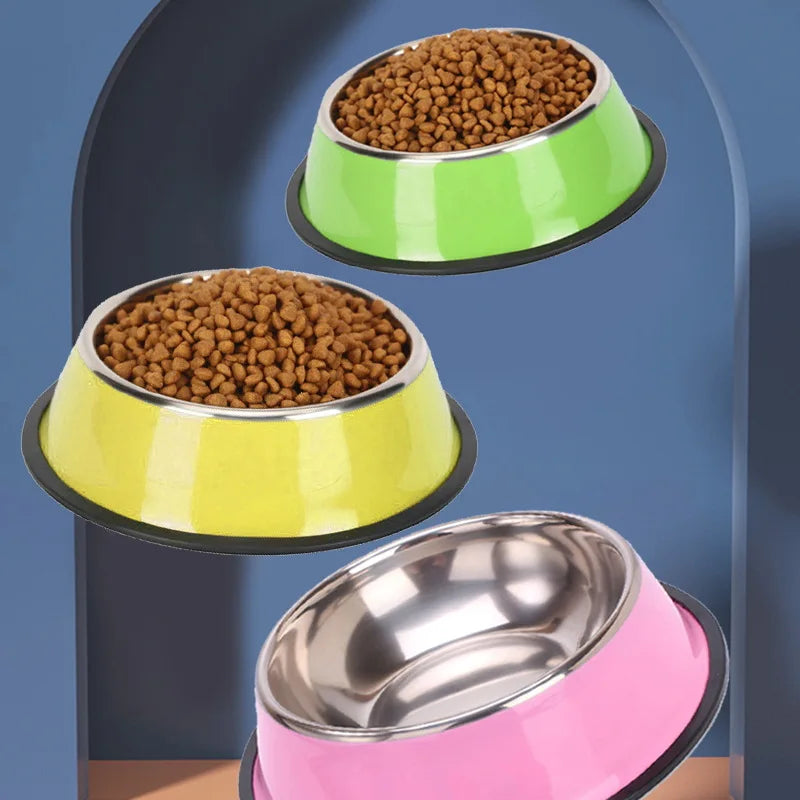 Non-Slip Stainless Steel Dog Bowl – Anti-Skid Food & Water Feeder (Multiple Sizes)