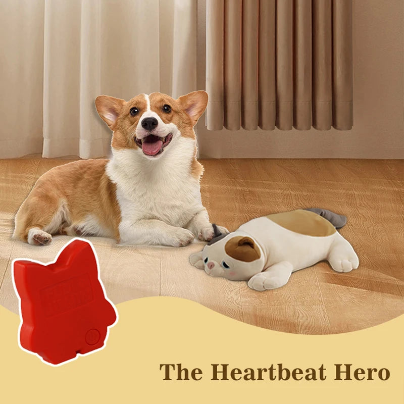 Heartbeat Plush Dog Toy Pillow – Anxiety Relief Comfort Companion
