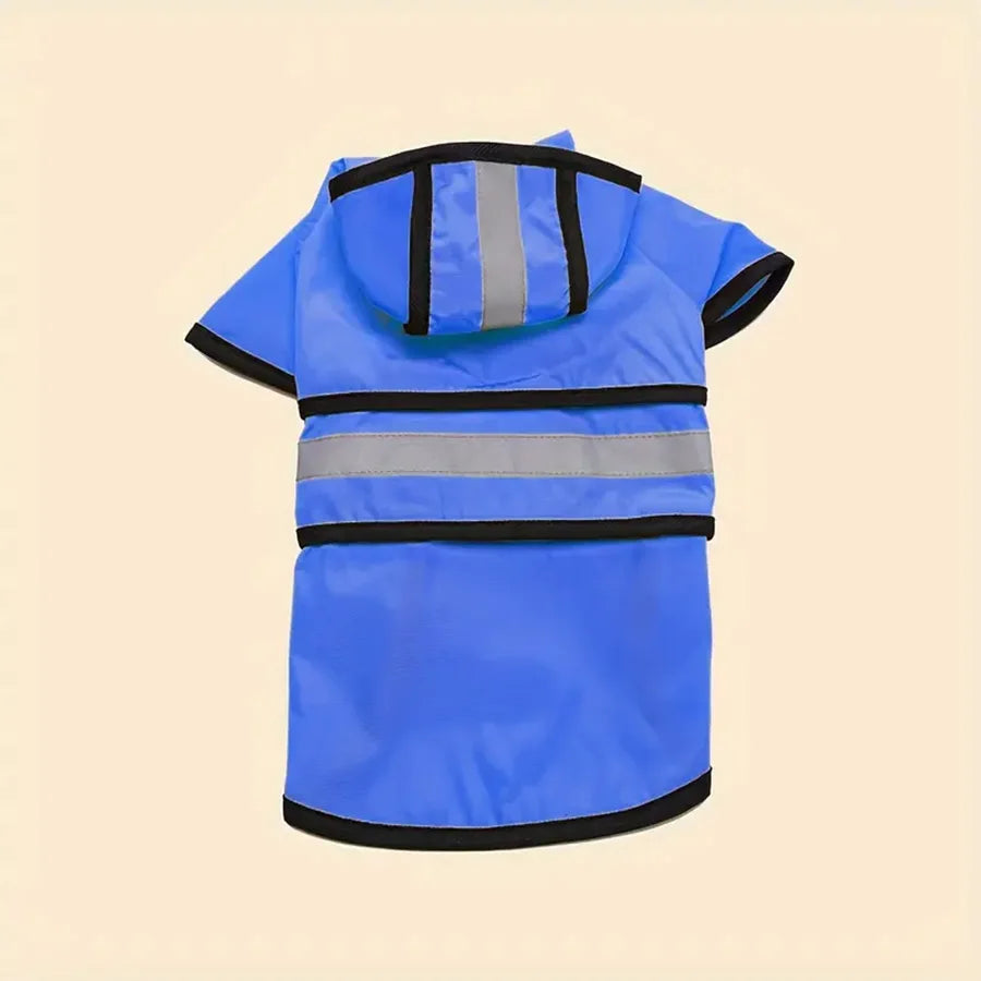 Waterproof Windproof Dog Raincoat – Adjustable Polyester Jacket