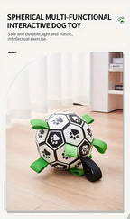 Interactive Dog Soccer Ball with Straps – Tug Toy