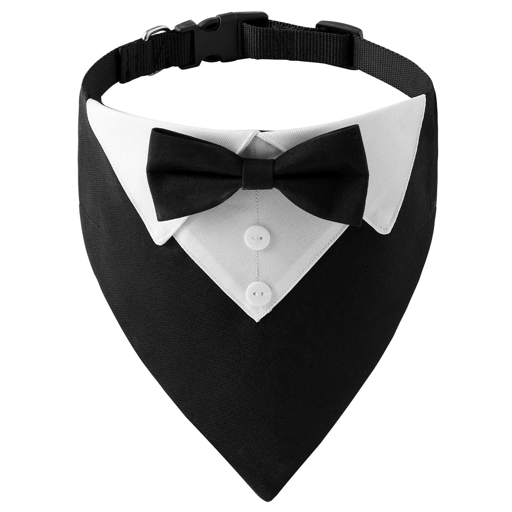 Sucado Bow Tie Dog Collar – Adjustable Tuxedo Bandana