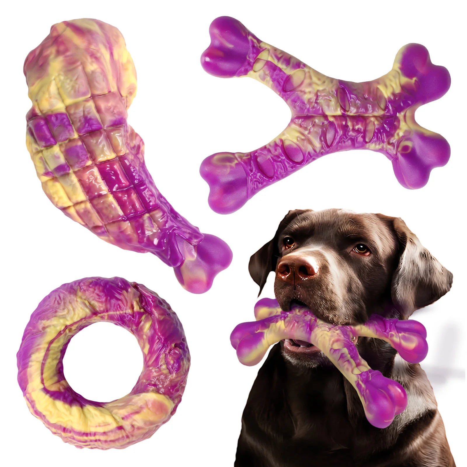 Beef Flavor Dog Chew Toy – Durable Squeaky Training Aid