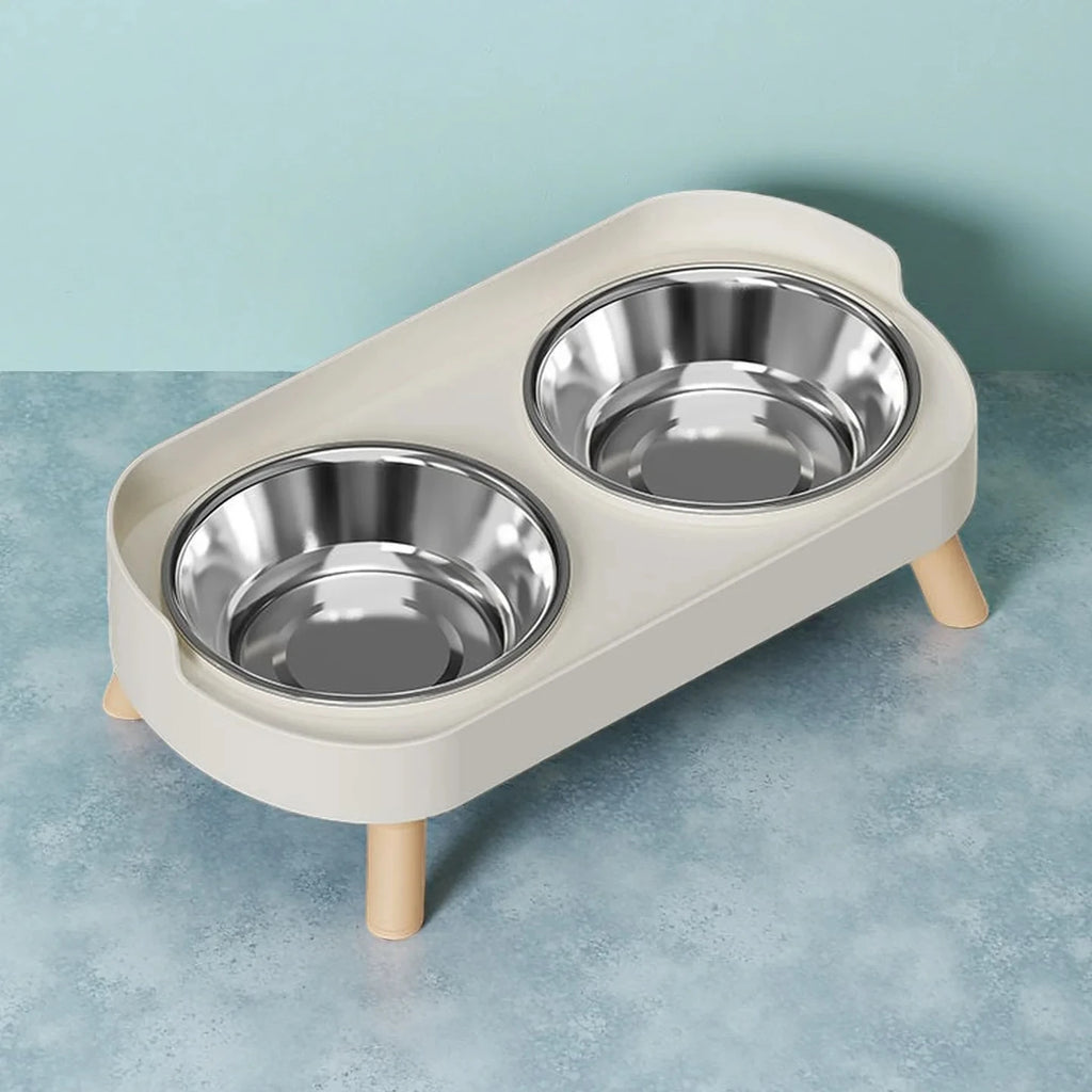 Elevated Double Dog Bowl – Stylish Neck Support Feeder