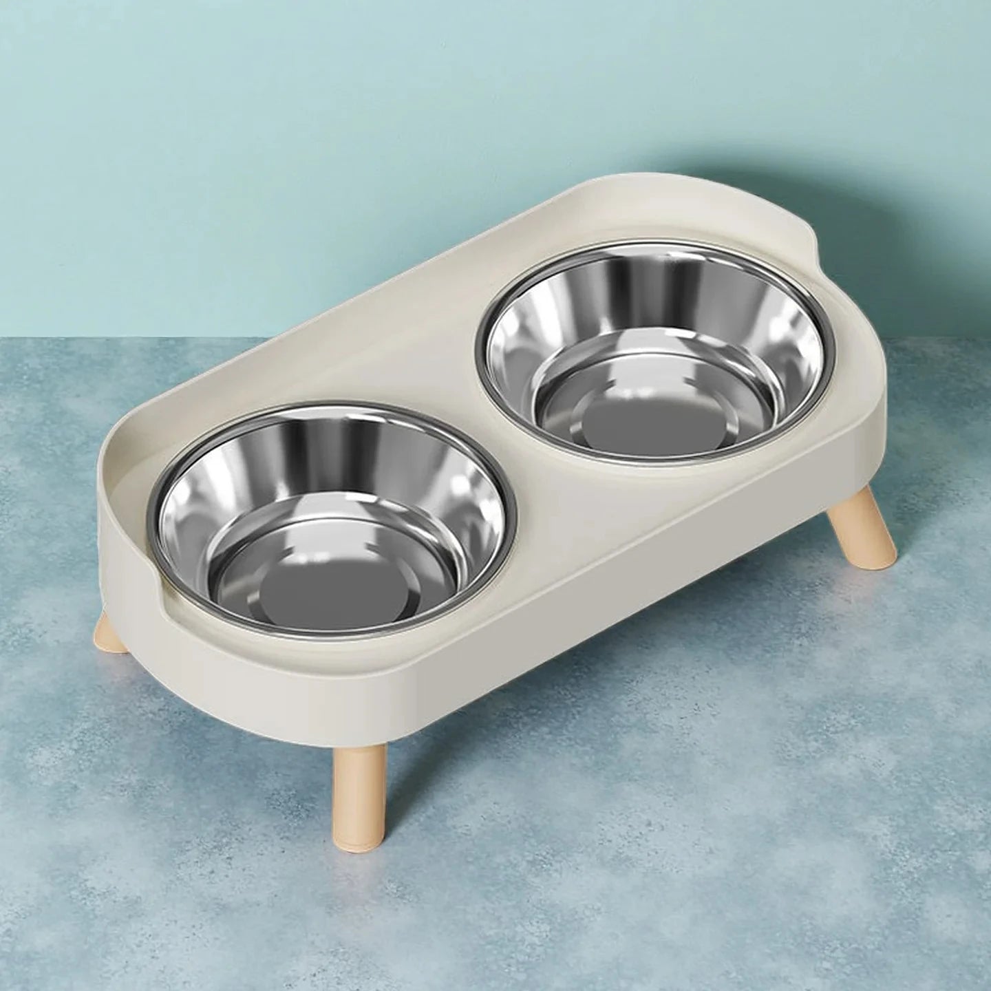 Elevated Double Dog Bowl – Stylish Neck Support Feeder