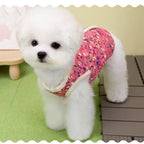 CozyPaw Floral Puppy Vest – Thickened Fleece-Lined Winter Dog Coat