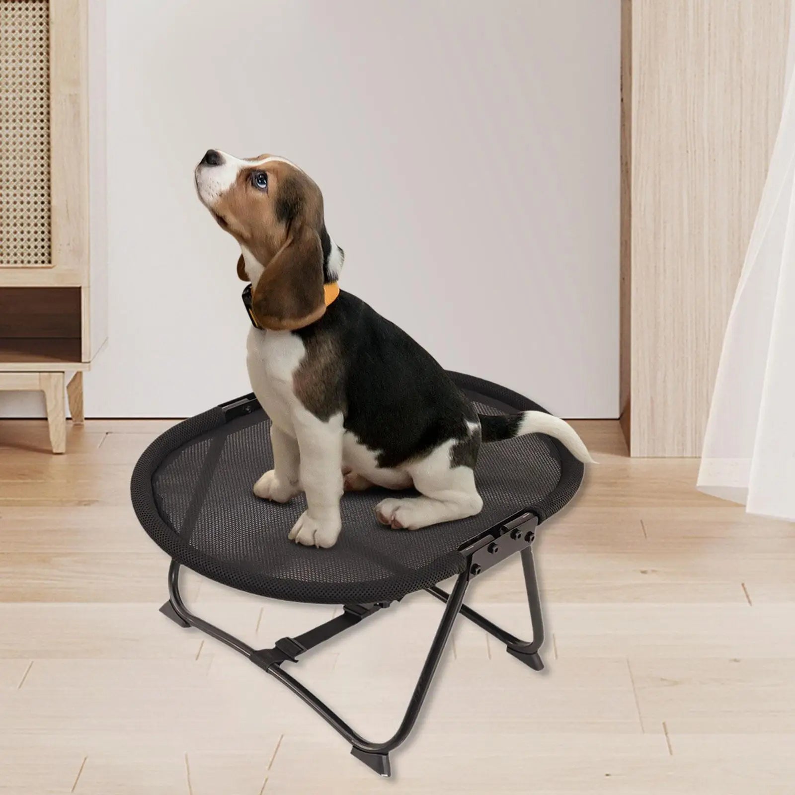 Portable Elevated Dog Bed – Heavy Duty Metal Frame, Foldable with Storage Bag for Indoor Use