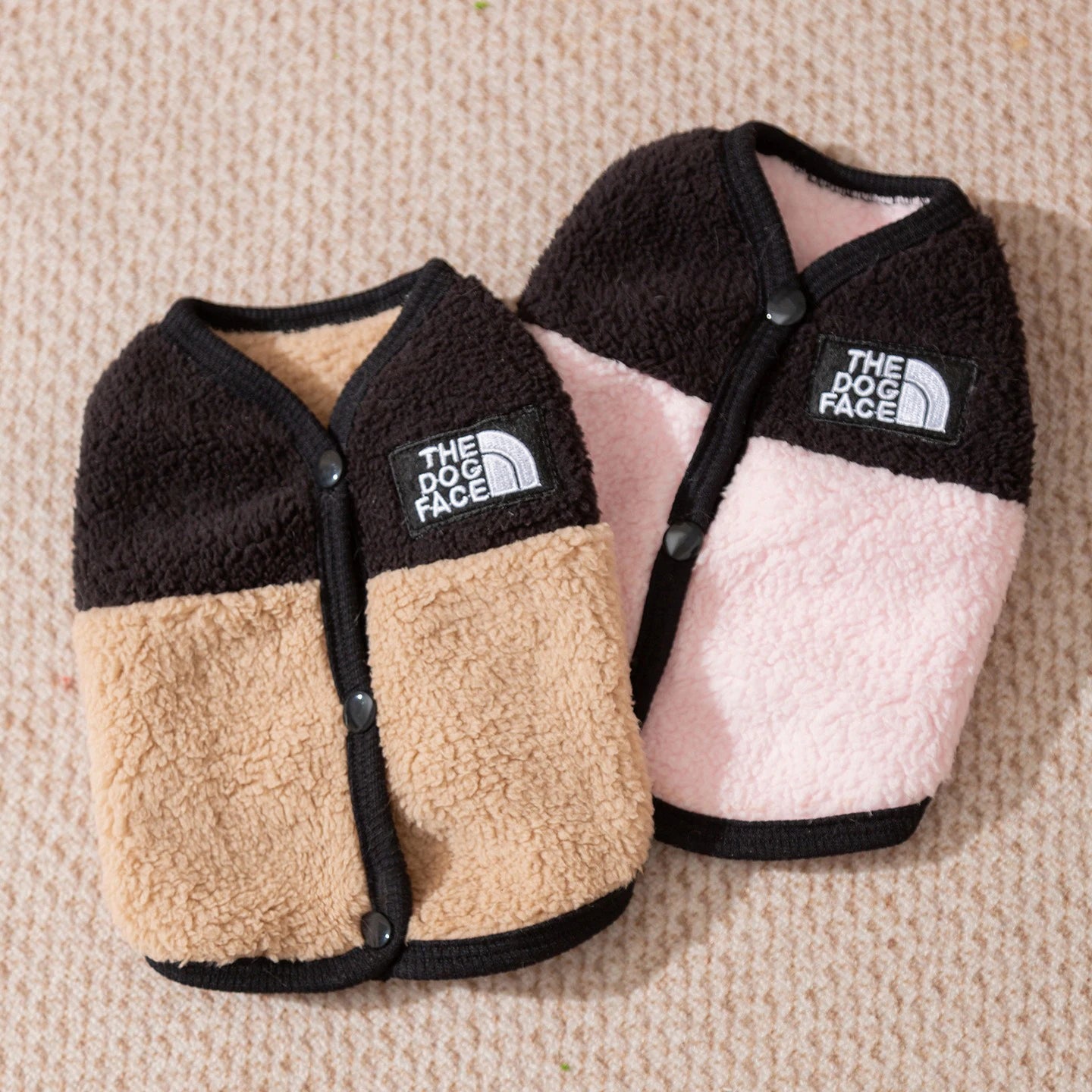 Maltese Plush Dog Vest Coat – Warm Fleece Winter Jacket Pink