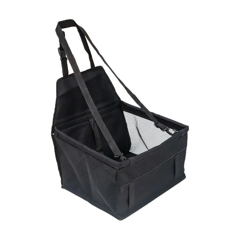 Foldable Dog Car Booster Seat – Waterproof Breathable Oxford Travel Bed for Small & Medium Dogs
