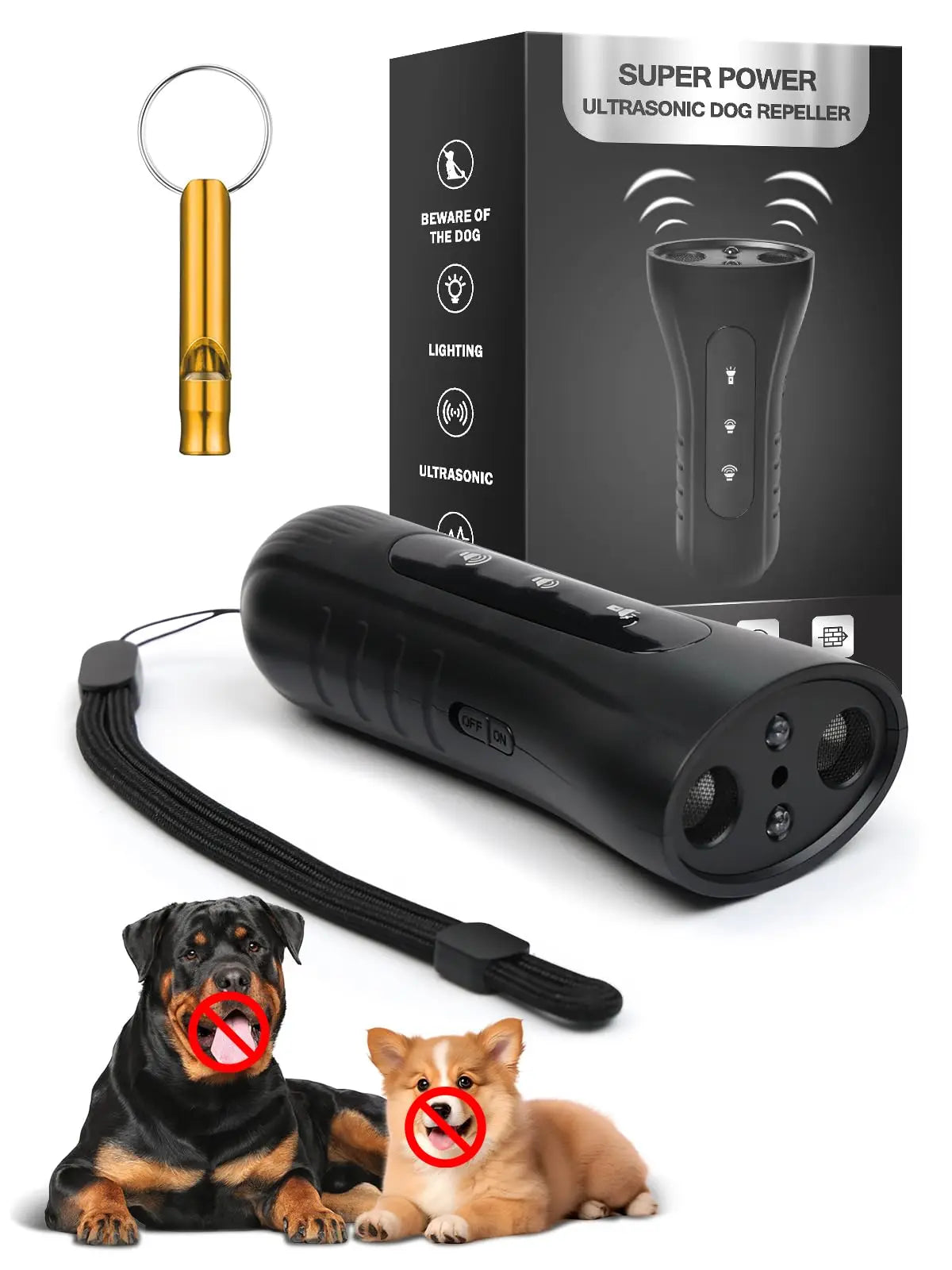 2025 Ultrasonic Dog Bark Deterrent – Rechargeable Training Device with LED