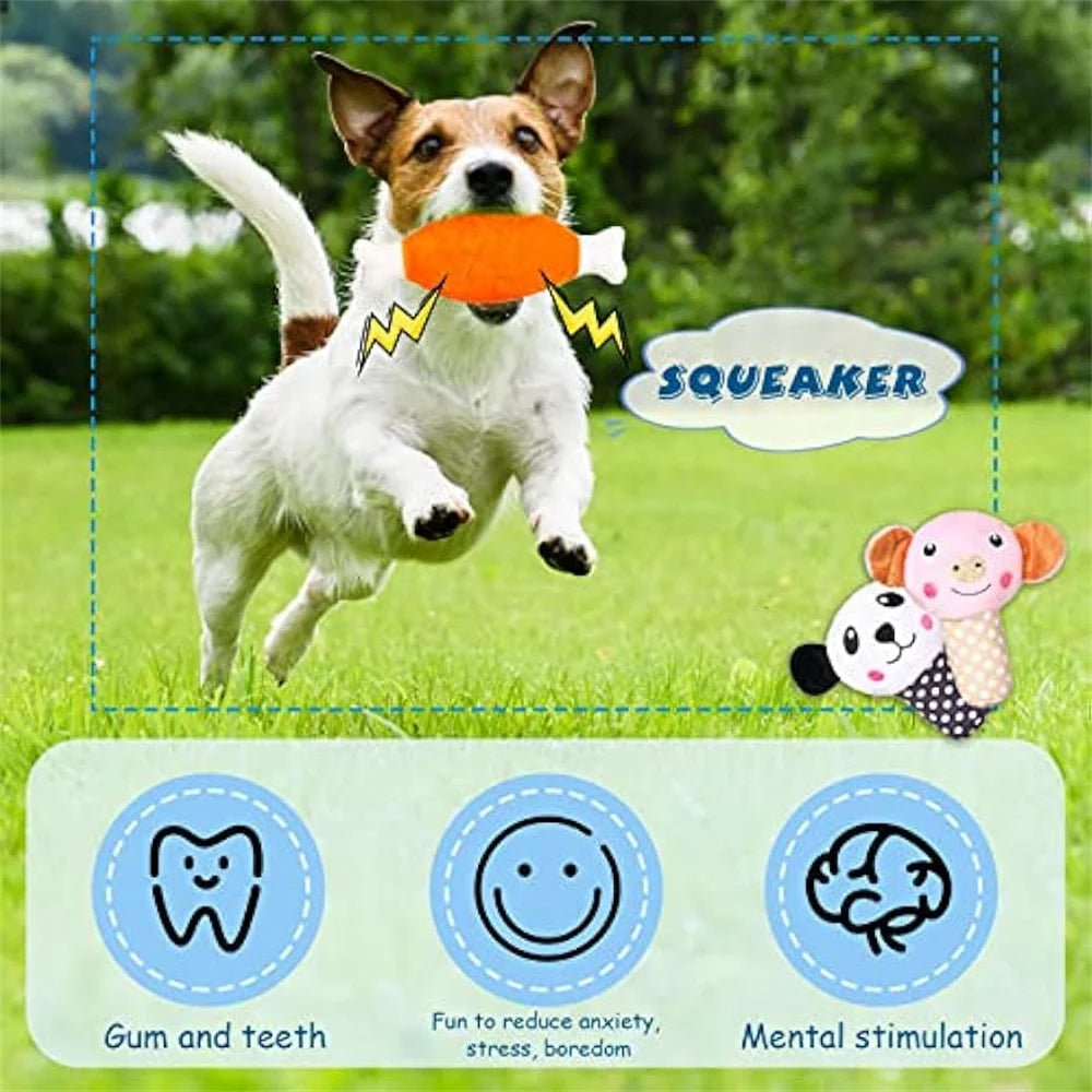 Dog Squeaky Plush Toys 50-Pack – Soft Toys for Small & Medium Dogs