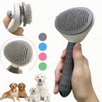 One-Click Pet Hair Removal Comb for Dogs – Automatic Slicker Brush