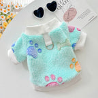 Winter Fleece Dog Hoodie – Heart Print Warm Pet Jacket