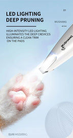 Dog Grooming Trimmer with LED Light for Face, Paws, and Ears