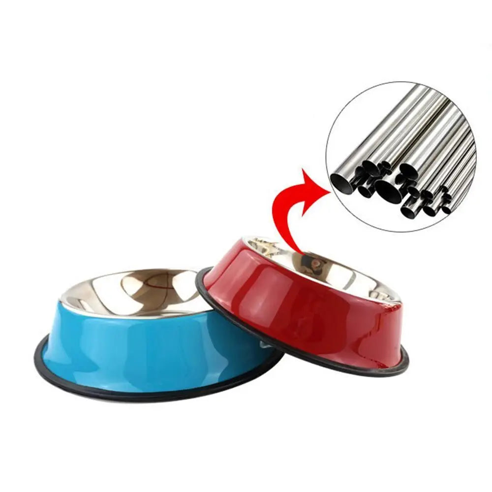 Non-Slip Stainless Steel Dog Bowl – Anti-Skid Food & Water Feeder (Multiple Sizes)
