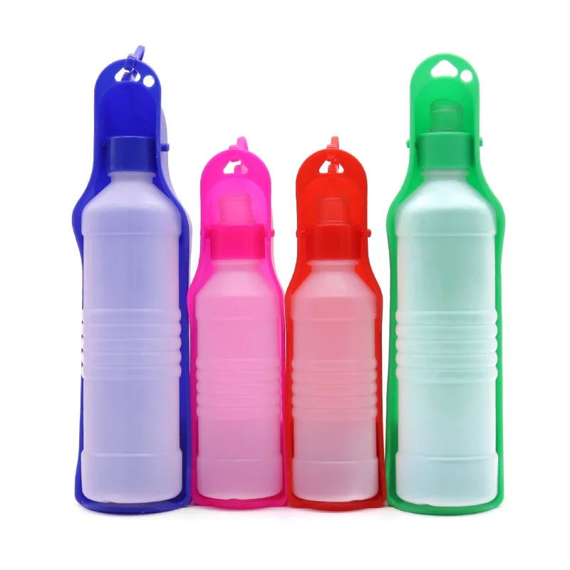 Squeeze-to-Fill Dog Travel Water Bottle – Built-In Drinking Bowl