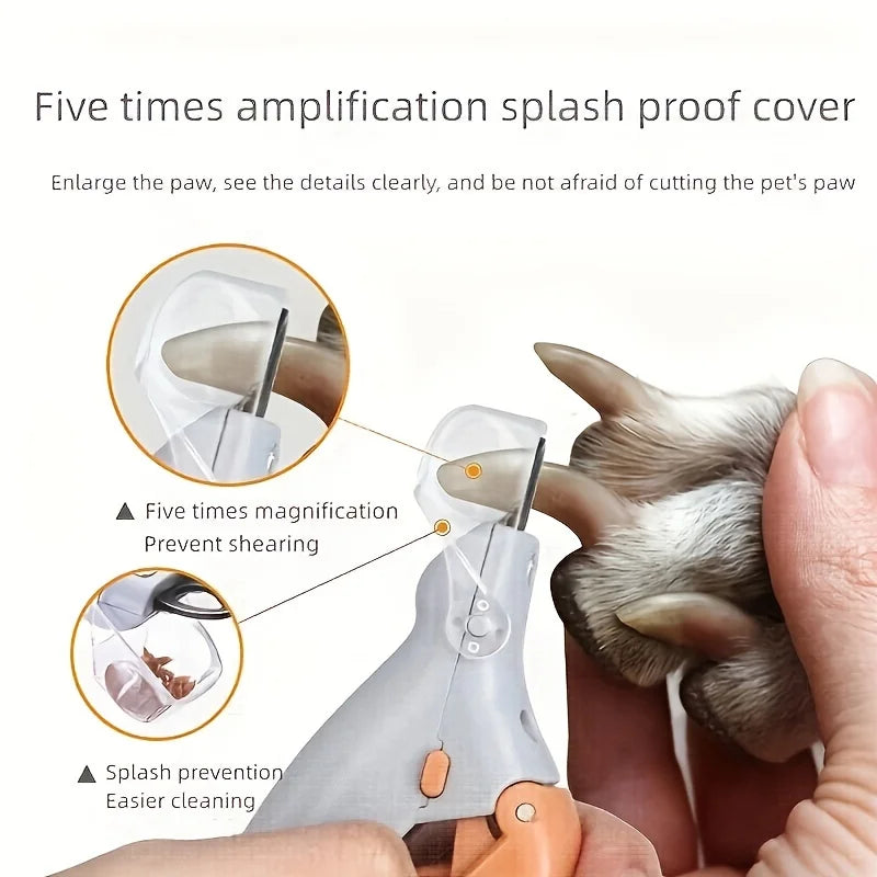 LED Pet Nail Clipper with Safety Light - Stainless Steel Trimmer for Dogs